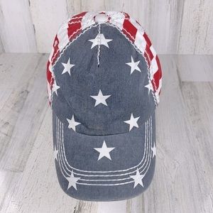 OLIVE & PIQUE HAT USA VOTE STARS STRIPES RED WHITE BLUE AMERICAN FLAG ELECTION